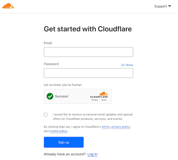 Cloudflare Registration