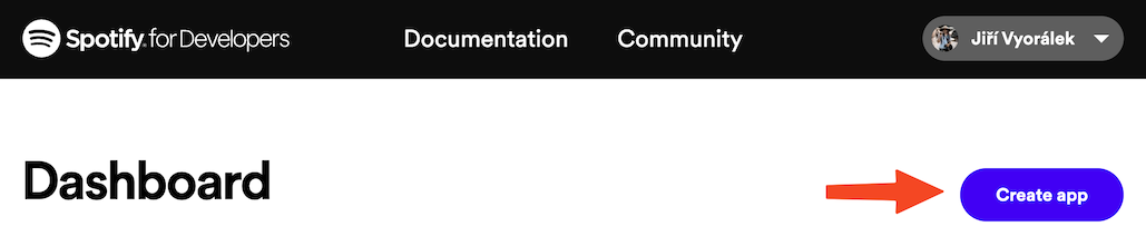 Spotify Dev Create App