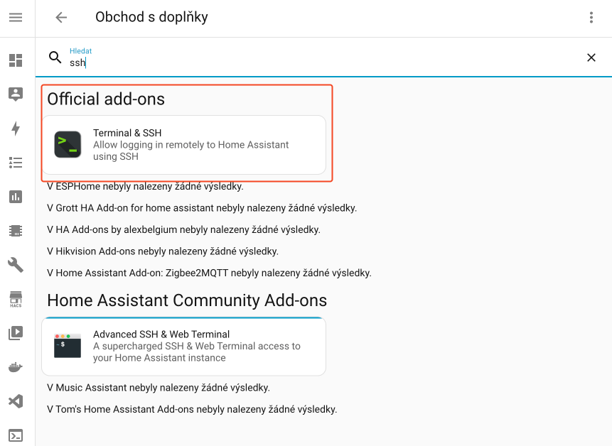 Terminal &amp; SSH addon