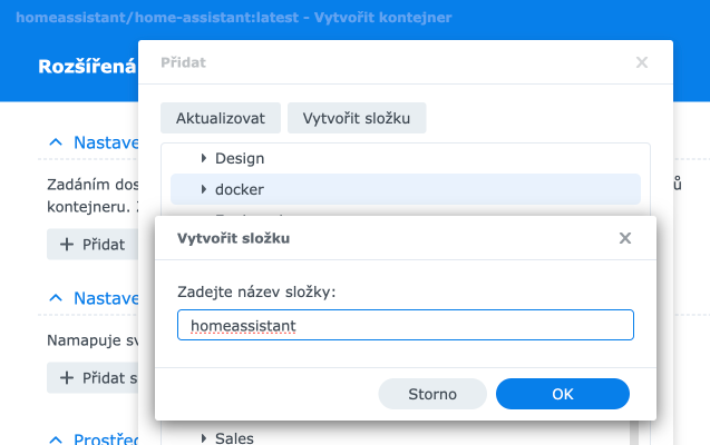 Synology Container Create folder