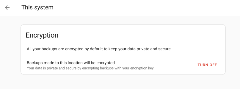 Unencrypted Backup