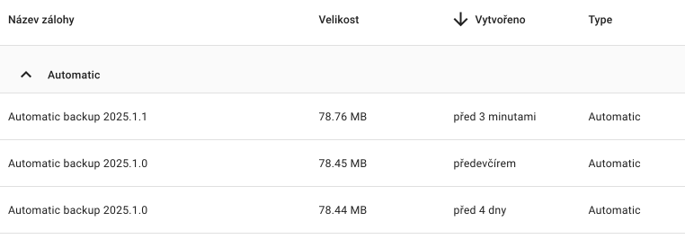 Automatic backups - naming