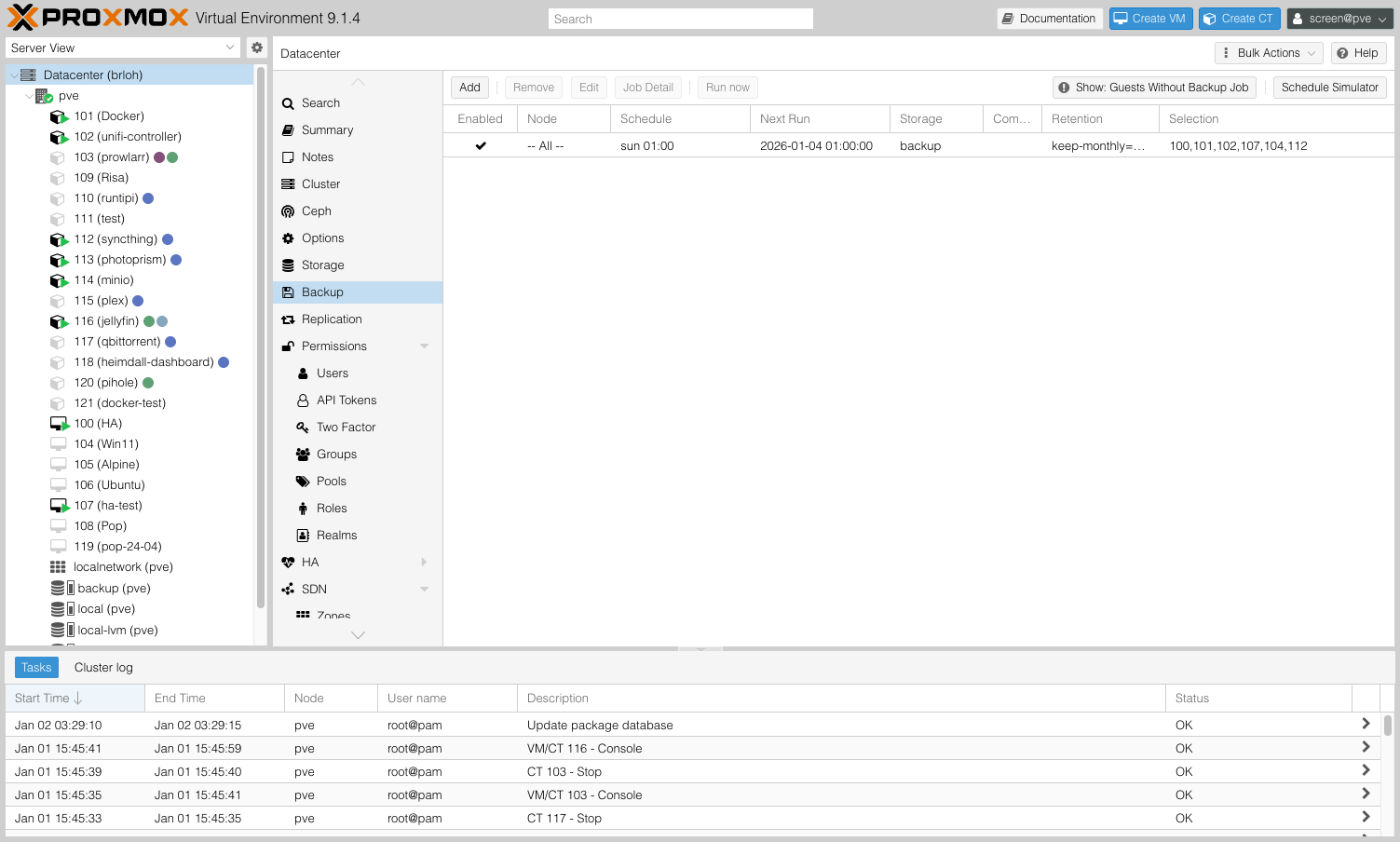 Automatic backup configuration