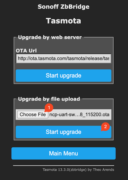 Tasmota flashing Zigbee