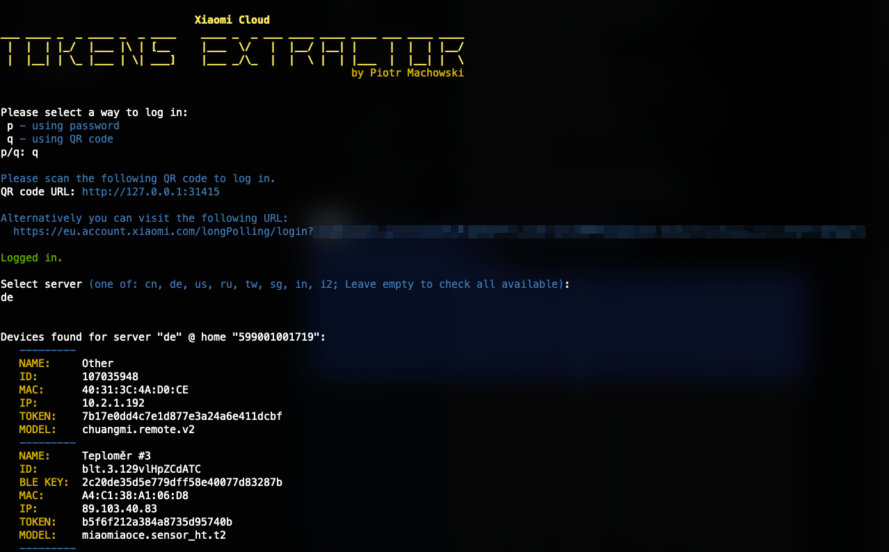 Xiaomi Tokens Extractor - QR code